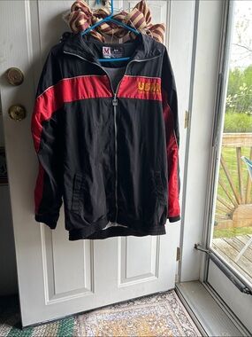 USMC red and black windbreaker